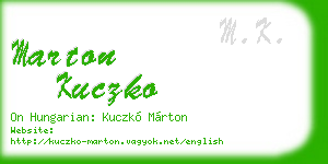 marton kuczko business card